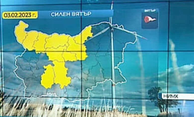 Жълт код за вятър в десет области от страната 1 zhalt kod za vyatar