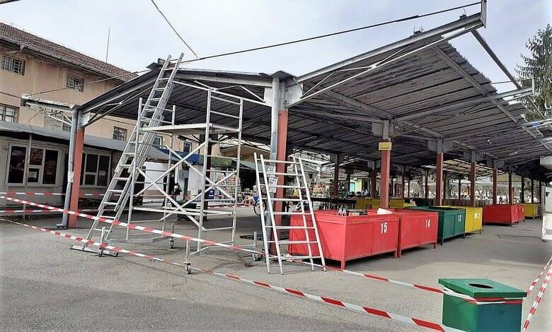 демонтаж на Кооперативния пазар в Троян