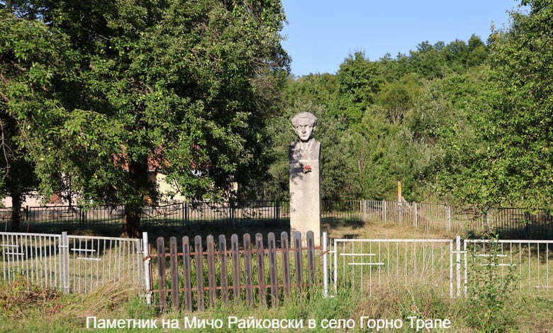 Паметник на Мичо Райковски в село Горно Трапе