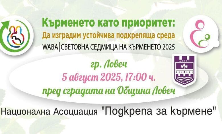 Ловеч отбелязва Световната седмица на кърменето 2025 с открито събитие 1 Световната седмица на кърменето 2025