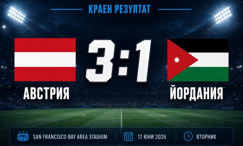 Австрия - Йордания 3:1 в група J на Мондиал 2026