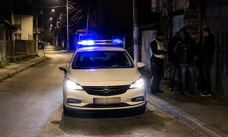 Полицай проверява мъже до патрулен автомобил вечер - задържани за наркотици